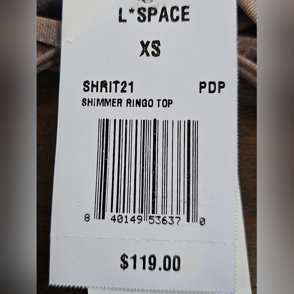 L*Space Shimmer Ringo Bikini Top In Pebble And Dusty Pearl Size XS NWT MSRP $119 - Picture 9 of 9